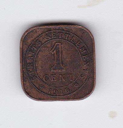 STRAITS SETTLEMENTS 1 CENT 1919