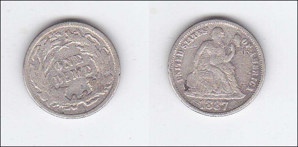 USA DIME 1887 SILVER