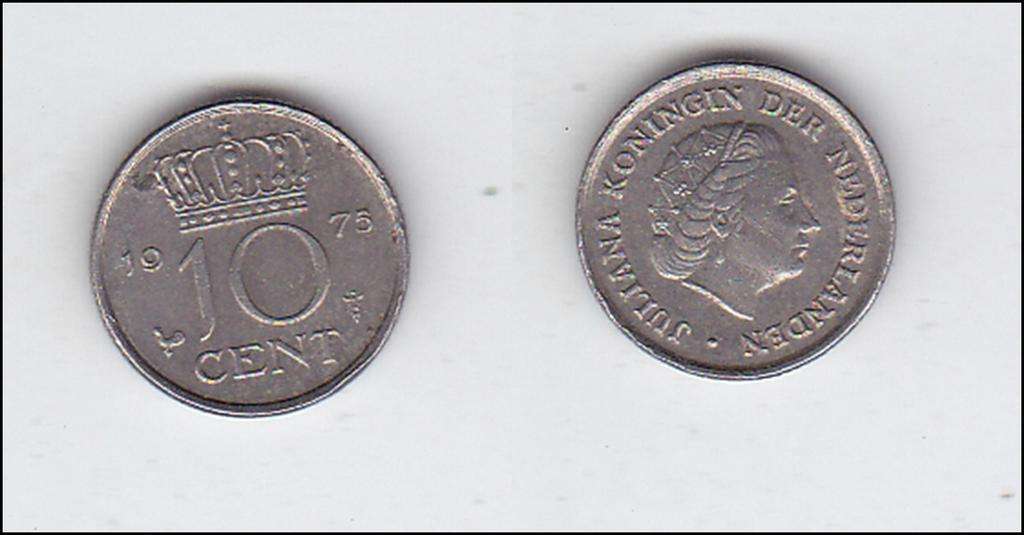 NETHERLANDS 10 CENTS 1975