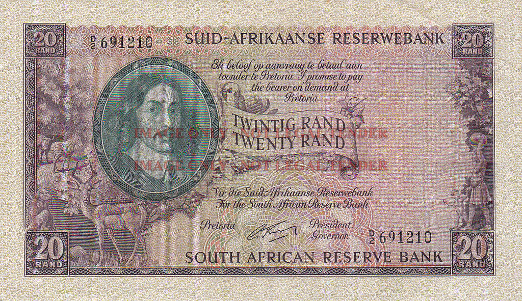 SOUTH AFRICA 20 RAND RISSIK D2 691210 HIGH GRADE