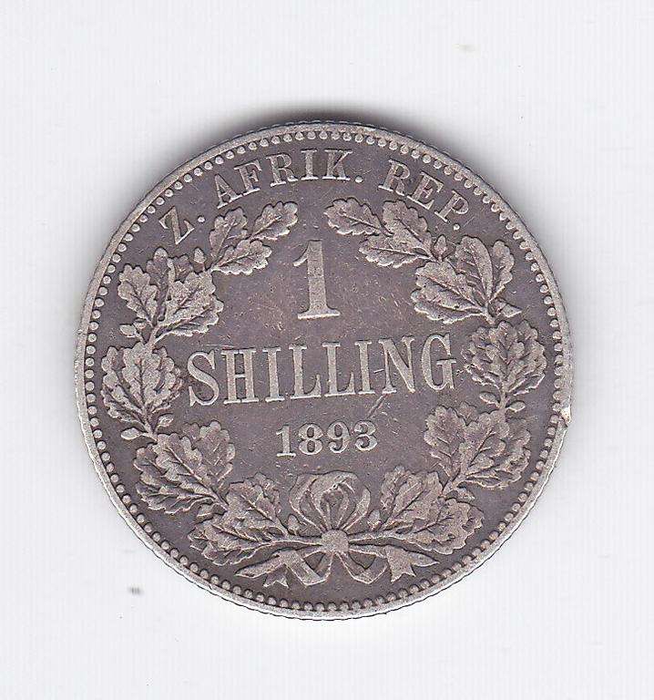 ZAR 1 SHILLING 1893 - F = R5000 VF = R18 000