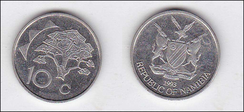 NAMIBIA 10 CENTS 1993 HIGH GRADE