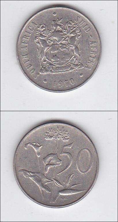 SOUTH AFRICA 50 CENTS 1970