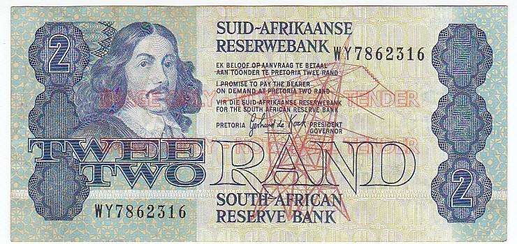 SOUTH AFRICA REPLACEMENT 2 RAND GERHARD DE KOCK WY7862316 1990