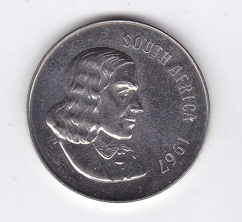 SOUTH AFRICA 50 CENTS 1967 EF/UNC