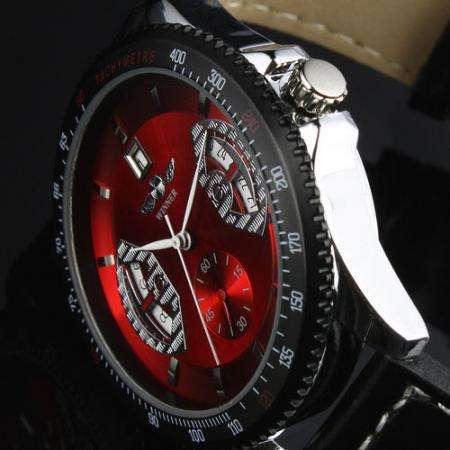 NEW EXECUTIVE AUTOMATIC MENS LEATHER POWER SPORT WATCH 4STYLE TIME *R1 no res READ SHiP!!!
