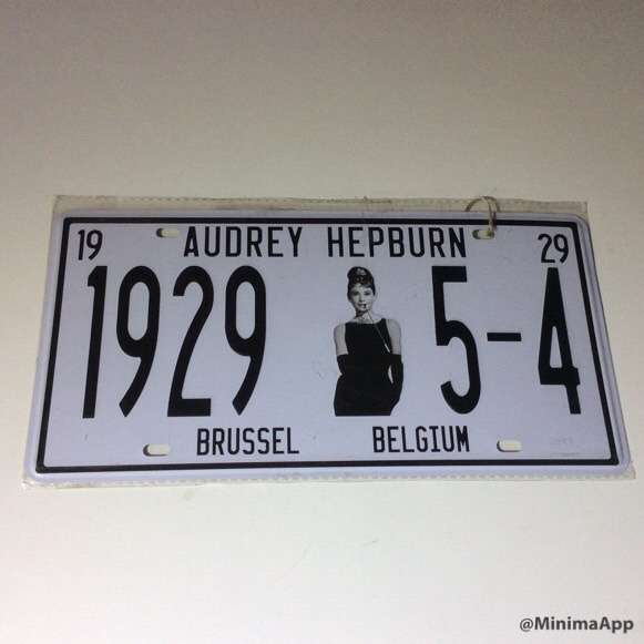 vintage metal poster/number plate DUDREY HEPBURN 30*15cm