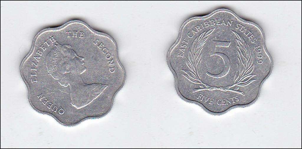 EAST CARIBBEAN STATES 5 CENTS 1999 HIGH GRADE