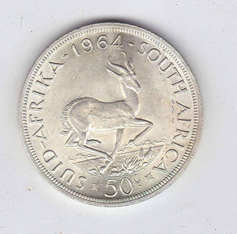 SOUTH AFRICA 50 CENTS 1964