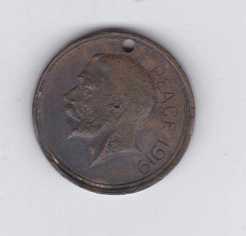 PEACE 1919 WW I MEDAL /PERSEVERANTIA VINCIT