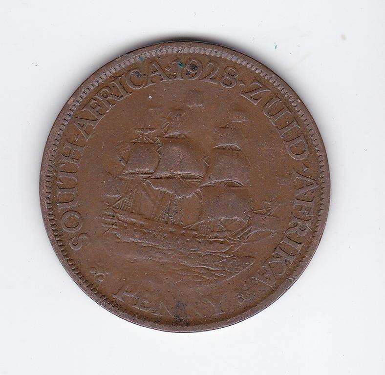 SOUTH AFRICA 1 PENNY 1928 - F = R25 VF = R900