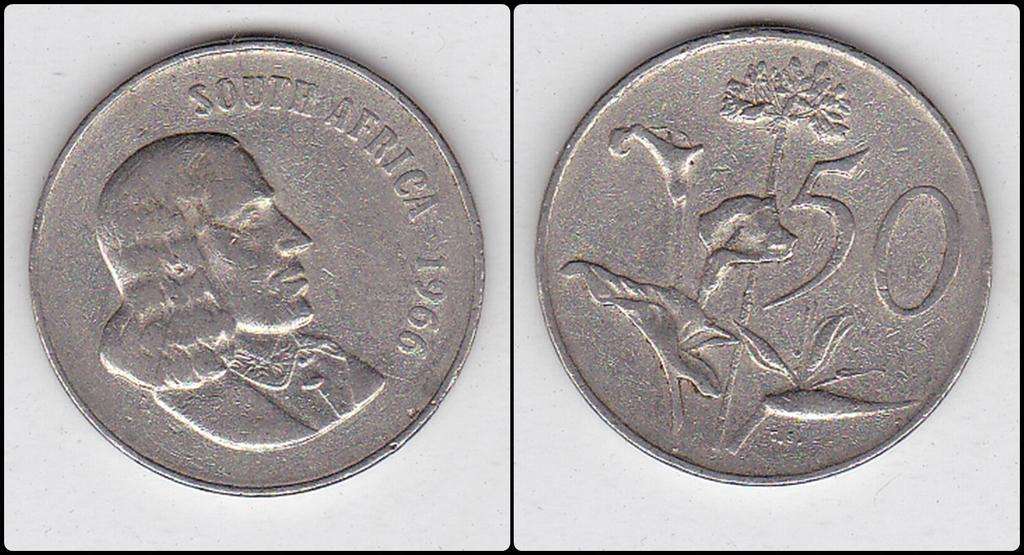 SOUTH AFRICA 50 CENTS 1966