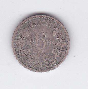 ZAR SIXPENCE 1894