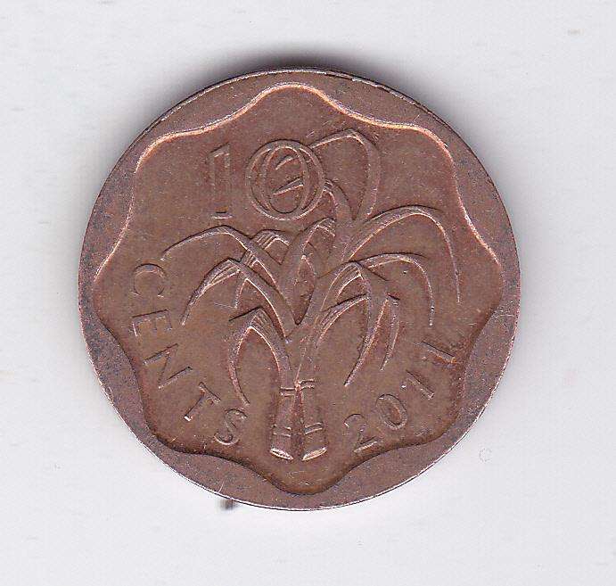 SWAZILAND 10 CENTS 2011 HIGH GRADE