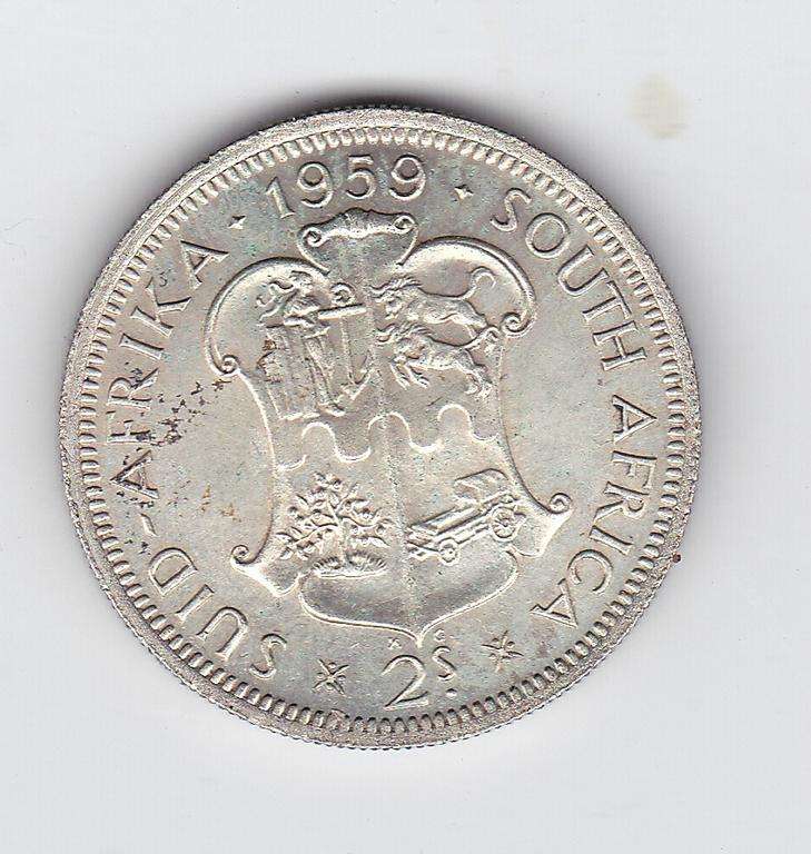 SOUTH AFRICA 2 SHILLINGS 1959 - HIGH GRADE
