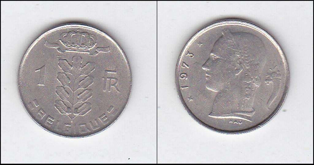 BELGIUM 1 FRANCS 1973 HIGH GRADE
