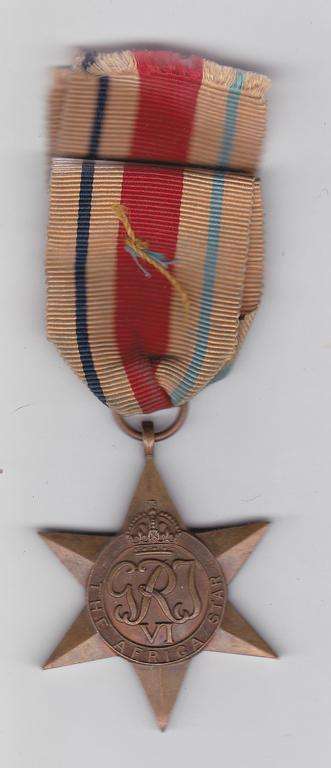 THE AFRICA STAR WITH RIBBON - UNNAMED