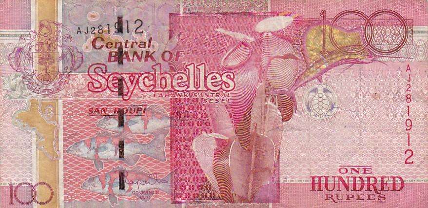 SEYCHELLES 100 RUPEES - FACE VALUE R70