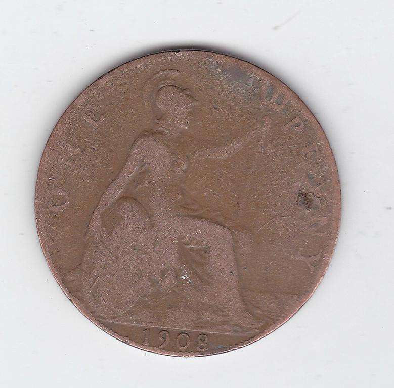 GREAT BRITAIN 1 PENNY 1908