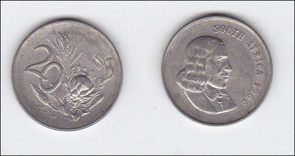 SOUTH AFRICA 20 CENTS 1966