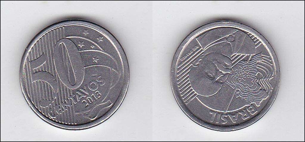 BRAZIL 50 CENTAVOS 2013 FACE VALUE R2.06