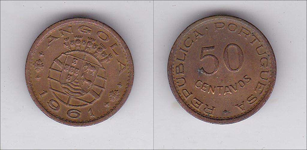 ANGOLA 50 CENTAVOS 1961 HIGH GRADE