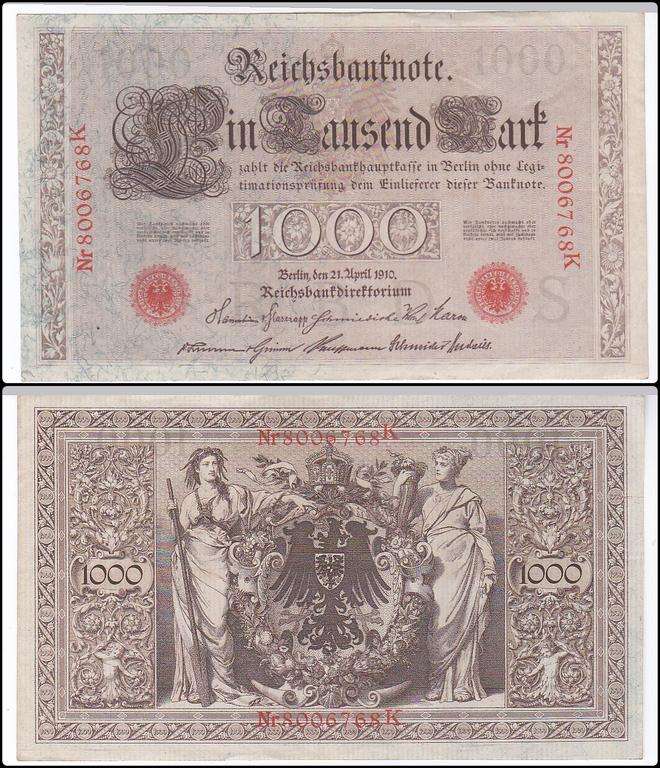 GERMANY 1000 MARK 21 APRIL 1910