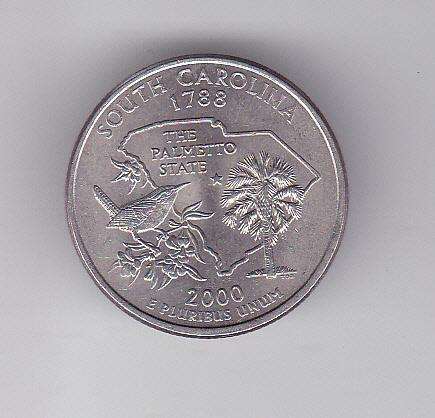 USA QUARTER DOLLAR SOUTH CAROLINA 2000 HIGH GRADE