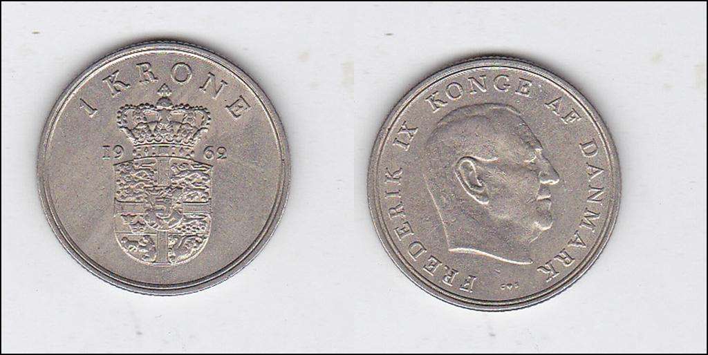DENMARK 1 KRONER 1962