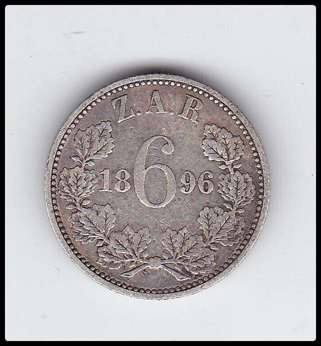 ZAR SIXPENCE 1896