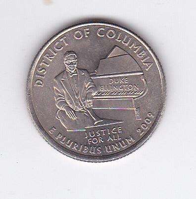 USA QUARTER DOLLAR DISTRICT OF COLUMBIA  2009 HIGH GRADE