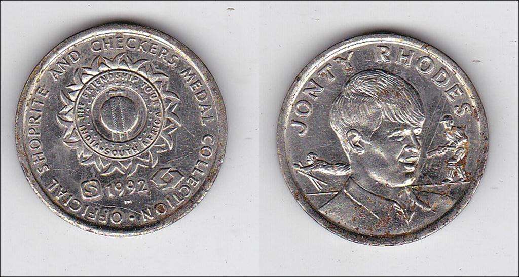 SHOPRITE CHECKERS JONTY RHODES MEDALLION