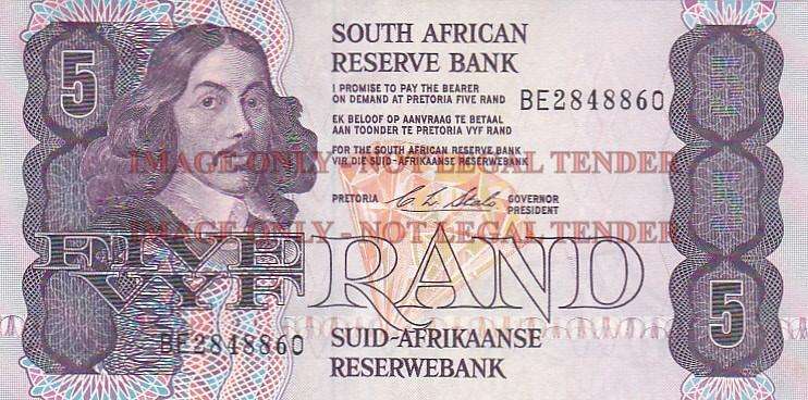 SOUTH AFRICA 5 RAND C.L. STALS BE2848860 / 1990 HIGH GRADE