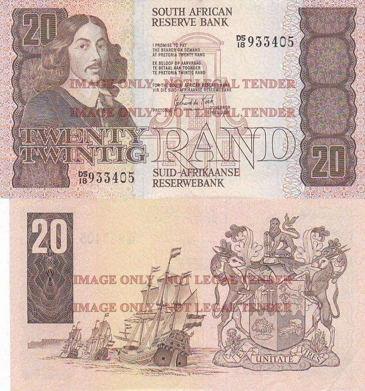 SOUTH AFRICA 20 RAND G. DE KOCK B518933405 HIGH GRADE