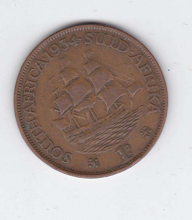 SOUTH AFRICA 1 PENNY 1934