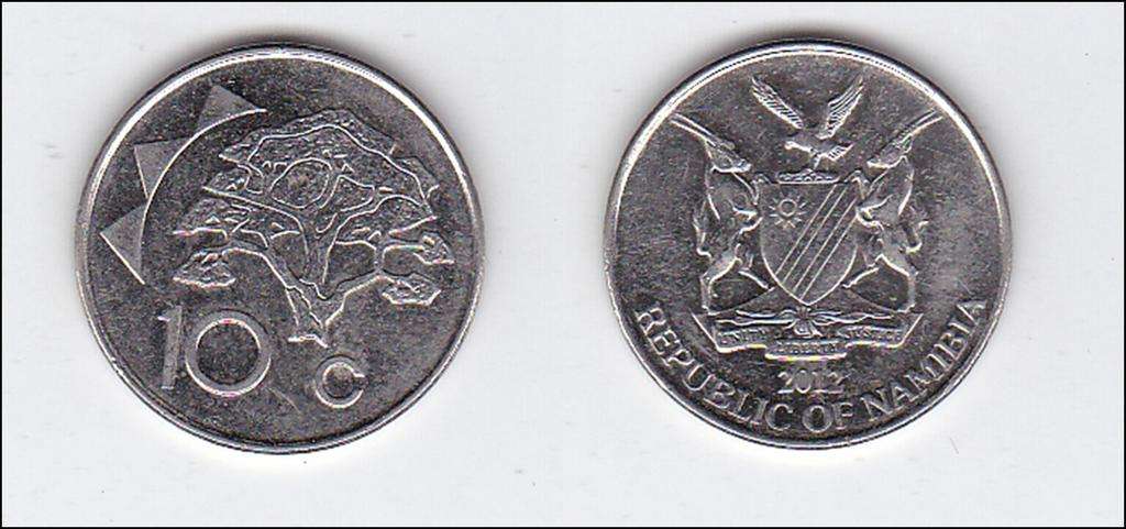 NAMIBIA 10 CENTS 2012 HIGH GRADE
