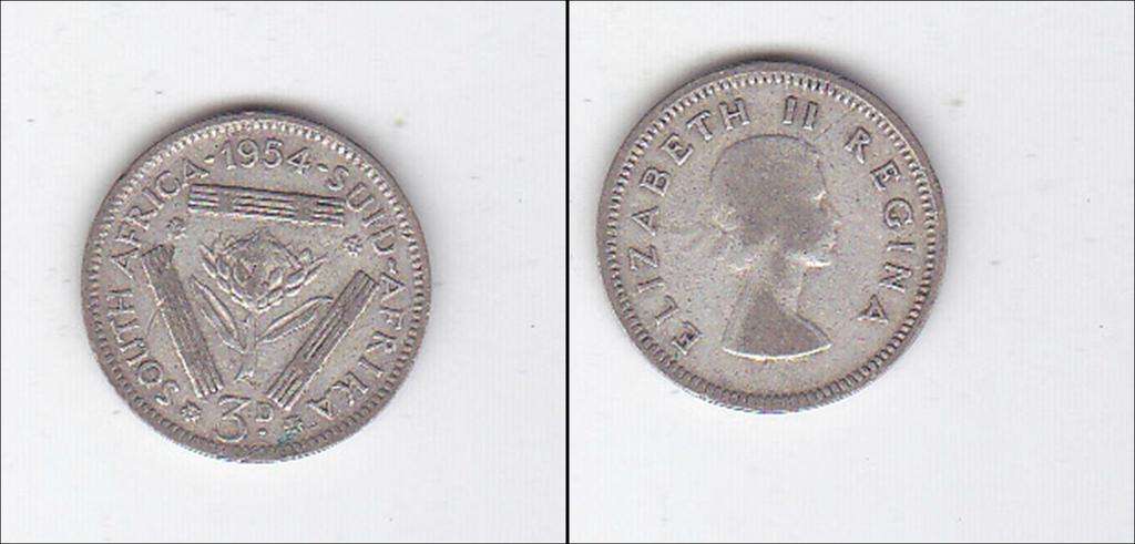 SOUTH AFRICA 3D 1954 SILVER