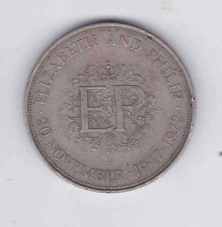 GREAT BRITAIN ELIZABETH AND PHILIP CROWN 1972
