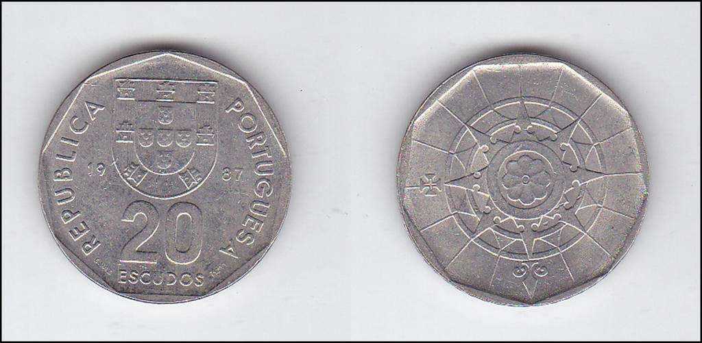 PORTUGAL 20 ESCUDOS 1987 HIGH GRADE