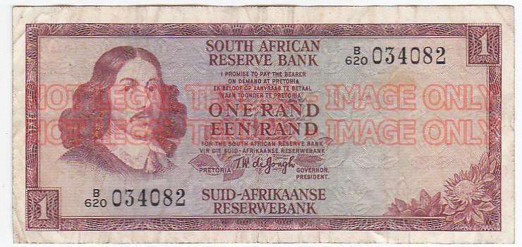ONE RAND T.W. DE JONGH B620034 THIRD ISSUE 1975
