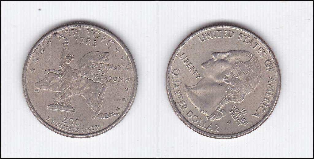 USA QUARTER DOLLAR NEW YORK 2001