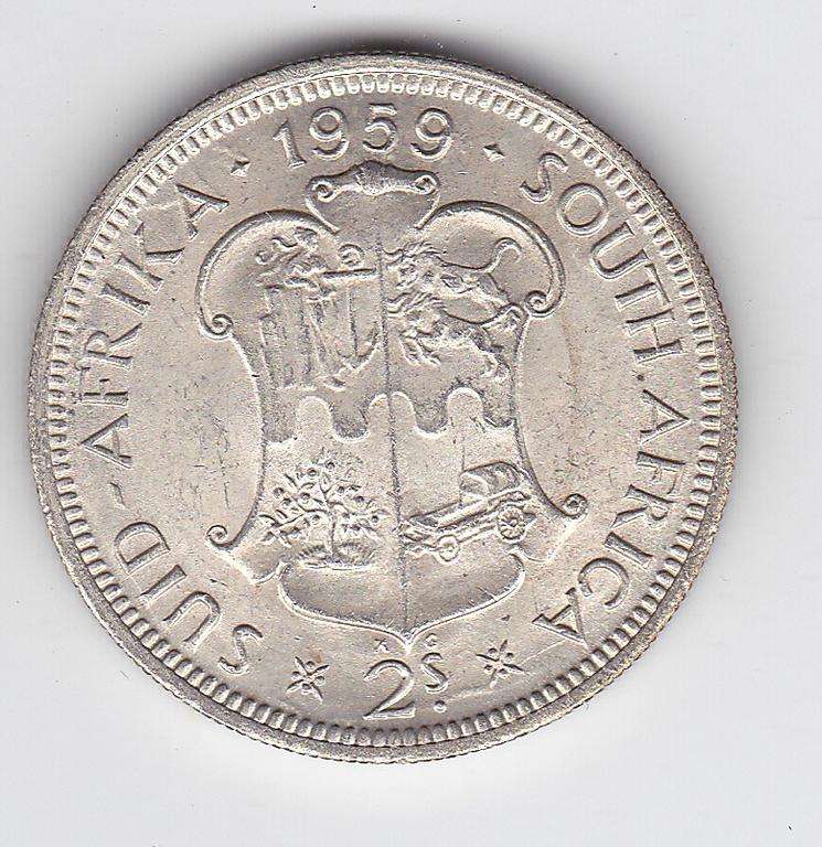 SOUTH AFRICA 2 SHILLINGS 1959 - HIGH GRADE