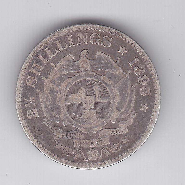 ZAR 2 1/2 SHILLINGS 1895 - F = R1800 VF = R6000