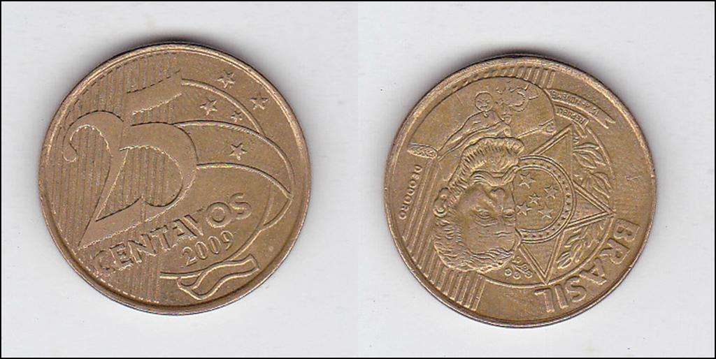 BRAZIL 25 CENTS 2009