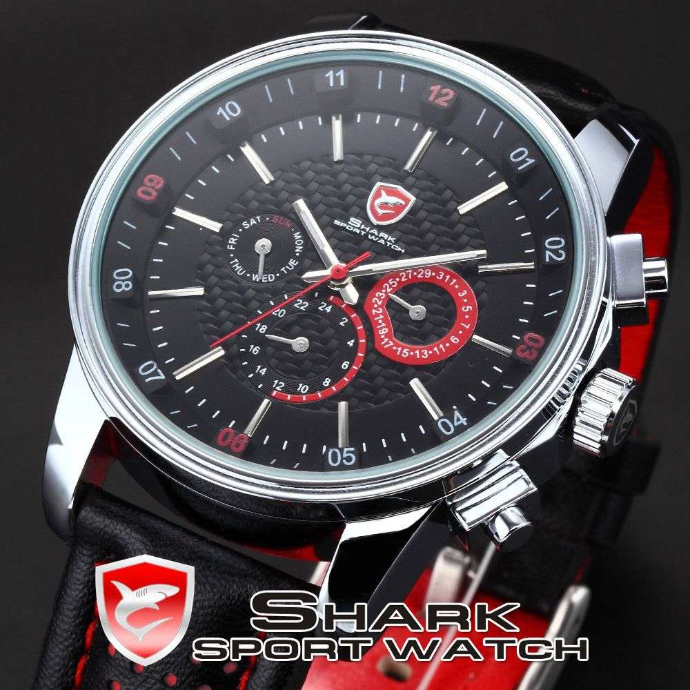 SHARK GRAN TORINO **CARBON INFUSED** CHRONOGRAPH WATCH W/ BOX, PAPERS, LOADED!!