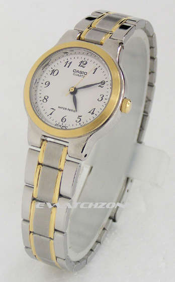 Casio Metal Silver Gold Quartz Ladies Watch, LTP-1131G