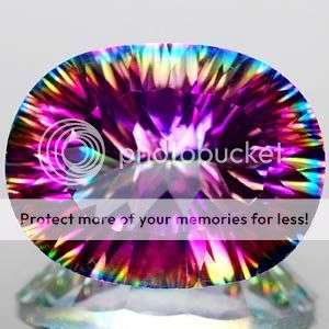 AAA 10.52Cts.** Flawless***Oval Natural Rainbow Mystic Quartz - Exact Photos!