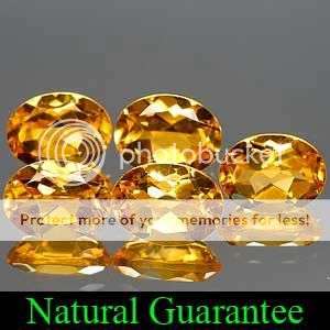 AWESOME! 6.36Cts**(5 Pcs) Flawless Natural Oval Golden Yellow Citrine LOT - 100% Natural