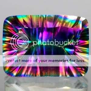AAA 7.21Cts. **Flawless** Cushion Concave Cut  Natural Rainbow Mystic Quartz  - Exact Photos!