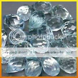 ***10.68Cts***(19 Pcs) Natural Sky Blue Aquamarine Briolette Gemstone LOT - SEE ALL MY NEW ITEMS